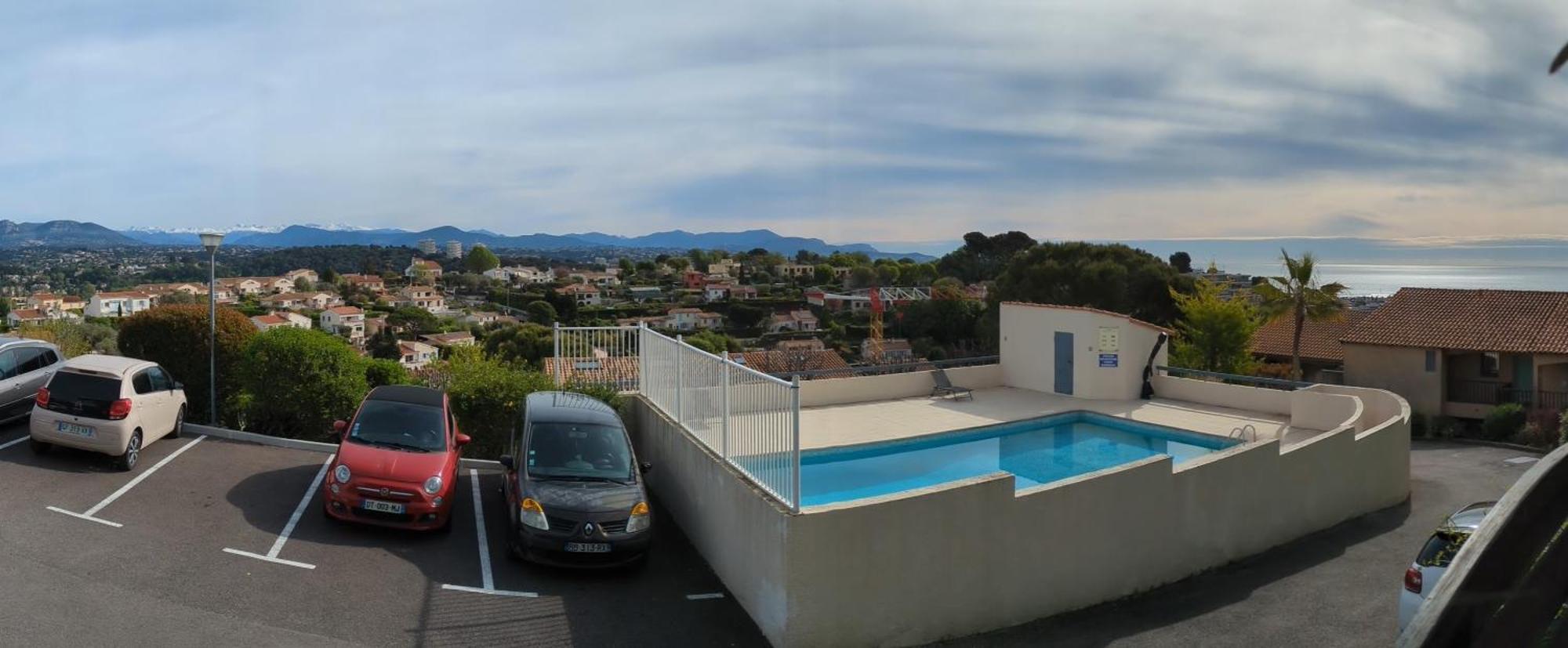 Charmant 2P Au Calme, Jardin, Piscine, Vue Panoramique Et Stationnement Villeneuve-Loubet Extérieur photo